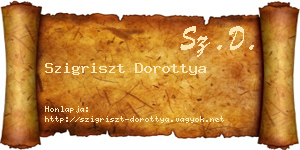 Szigriszt Dorottya névjegykártya